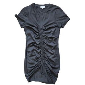 superdown Black Ruched Mini Dress